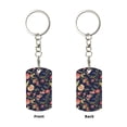 thumbnail image 2 of Goofa Flower Printed Rectangular Metal Keychain Bag Charm Floral Charm for Purse Keys Metal Keyring Gift for Women Accessories, 2 of 7