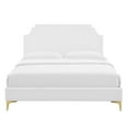 thumbnail image 6 of Platform Bed Frame, Tufted, Full Size, White, Velvet, Bedroom, Modern Contemporary Boutique HB35505, 6 of 12