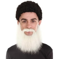 HPO Adult Costume Facial Hair – Fake beard, Long White Beard & Mustache for Men, Synthetic Material