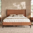 thumbnail image 5 of URTR Natural Full Size Bamboo Platform Bed Frame with Headboard, Mid-Century Modern Solid Wood Bed with Rounded Corners for Safety, Heavy-Duty Slats No Box Spring Needed, Eco-Friendly, 5 of 14
