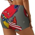 thumbnail image 2 of Vsdgher Dinosaur Super Hero Cartoon print Workout Shorts for Women Seamless Soft Smooth Gym Yoga Scrunch Active Exercise Fitness Shorts, 2 of 8
