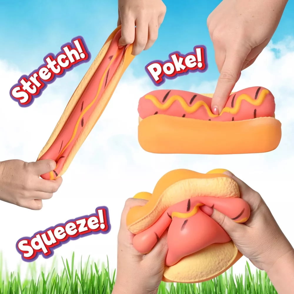 Squeeeze Hot Dog - 15cm Ultra-Soft Slow Rising Jumbo Squishy Hot Dog, Stress Relief Toy for Adults, Focus & Relaxation