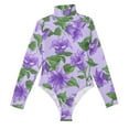 thumbnail image 3 of joogoo Campanula Flowers Women's Mock Turtle Neck Long Sleeve Bodysuit M, 3 of 8