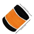 thumbnail image 5 of COUVER 3 Inch Striped Terry Cotton Athletic Sweat Wristbands Black Light Orange 2 Pairs (Mens), 5 of 7