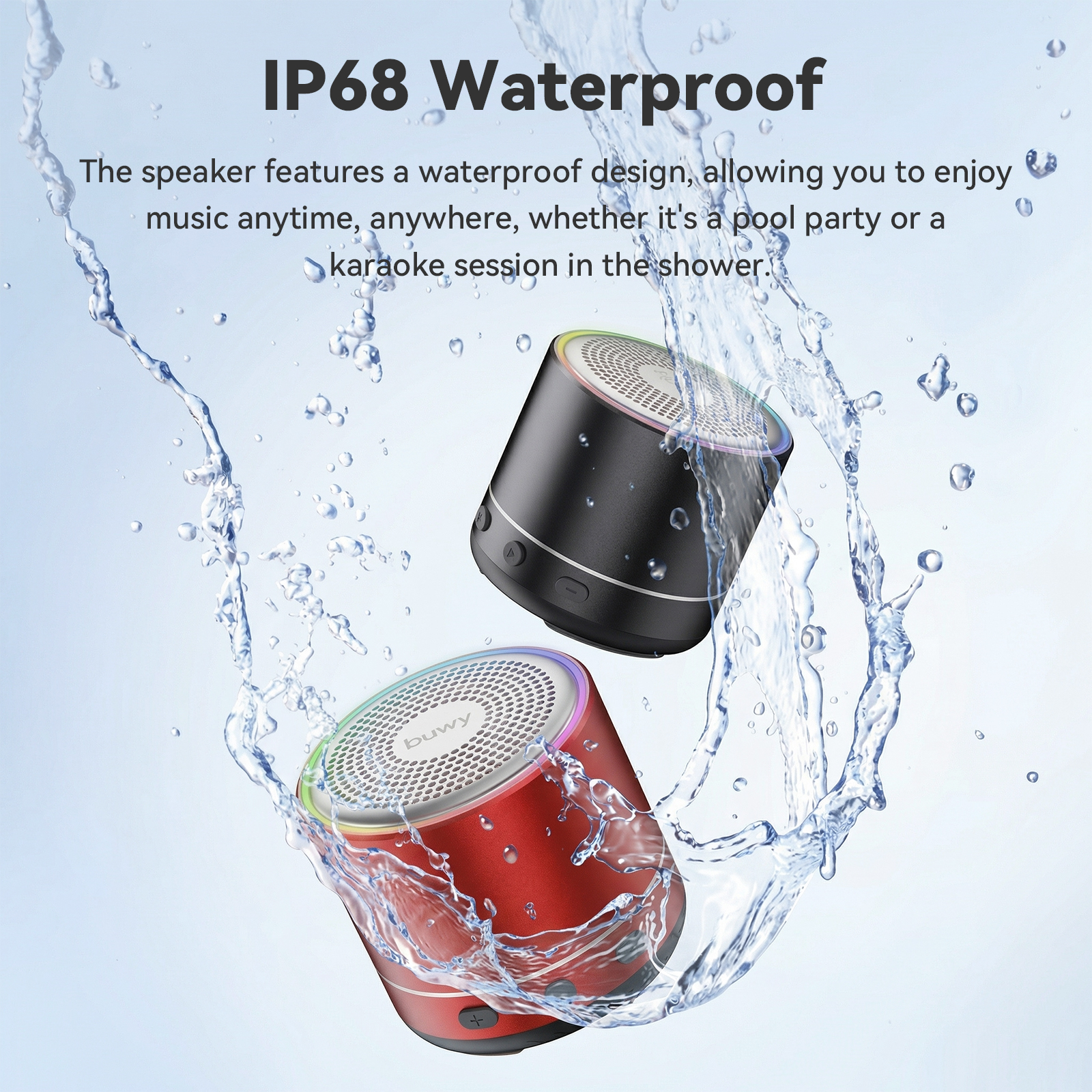 Cillso Mini Portable Bluetooth Speaker, IP68 Waterproof with RGB Lights photo 4