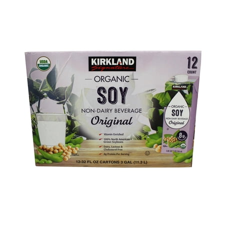 Kirkland Signature Organic Soy Non-Dairy Beverage Original 32 Ounce (Pack of 12)