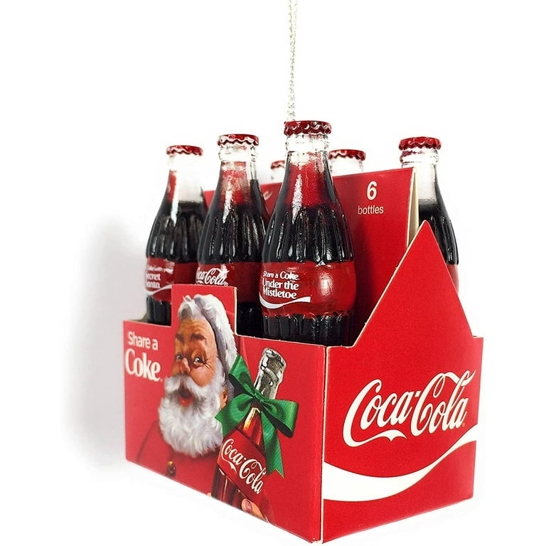 Kurt S. Adler Coca-Cola 6-Pack Bottles Ornament, Santa
