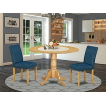 East West Furniture Dining Room Set Oak, DLAB3-OAK-55