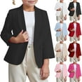 thumbnail image 5 of SGMVNU Boy's Formal Blazers Casual Button Suit Jacket Solid Formal Suits School Dress Uniform Coats Dinner Party Tuxedo Blazer Suit Jackets, White, 5-6 Years, 5 of 9