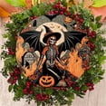 thumbnail image 4 of Wooden Products Door Sign Hanging Decoration Round Sign Witch Wooden Sign Halloween Decoration Party Scene, 4 of 9