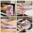 thumbnail image 6 of 2 Pcs Funny Kitchen Towels,Pink Butterfly Flower Pattern Microfiber Dish Towels,Kitchen Tea Towels,Kitchen Towel Set (18" X 26"), 6 of 7
