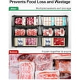 thumbnail image 2 of Chest Freezer Basket - 3 Pack Small Stackable Freezer Bins for Most 7 Cu.FT Deep Freezer Sort Frozen Food, Deep Freezer Organizer Bins with Handles Easy to Get Food from Bottom, Black, 2 of 9