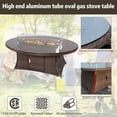 thumbnail image 5 of Direct Wicker Outdoor Patio Rattan Propane 6-Seat Oval Gas Fire Pit Table - Brown (Table Only), 5 of 8