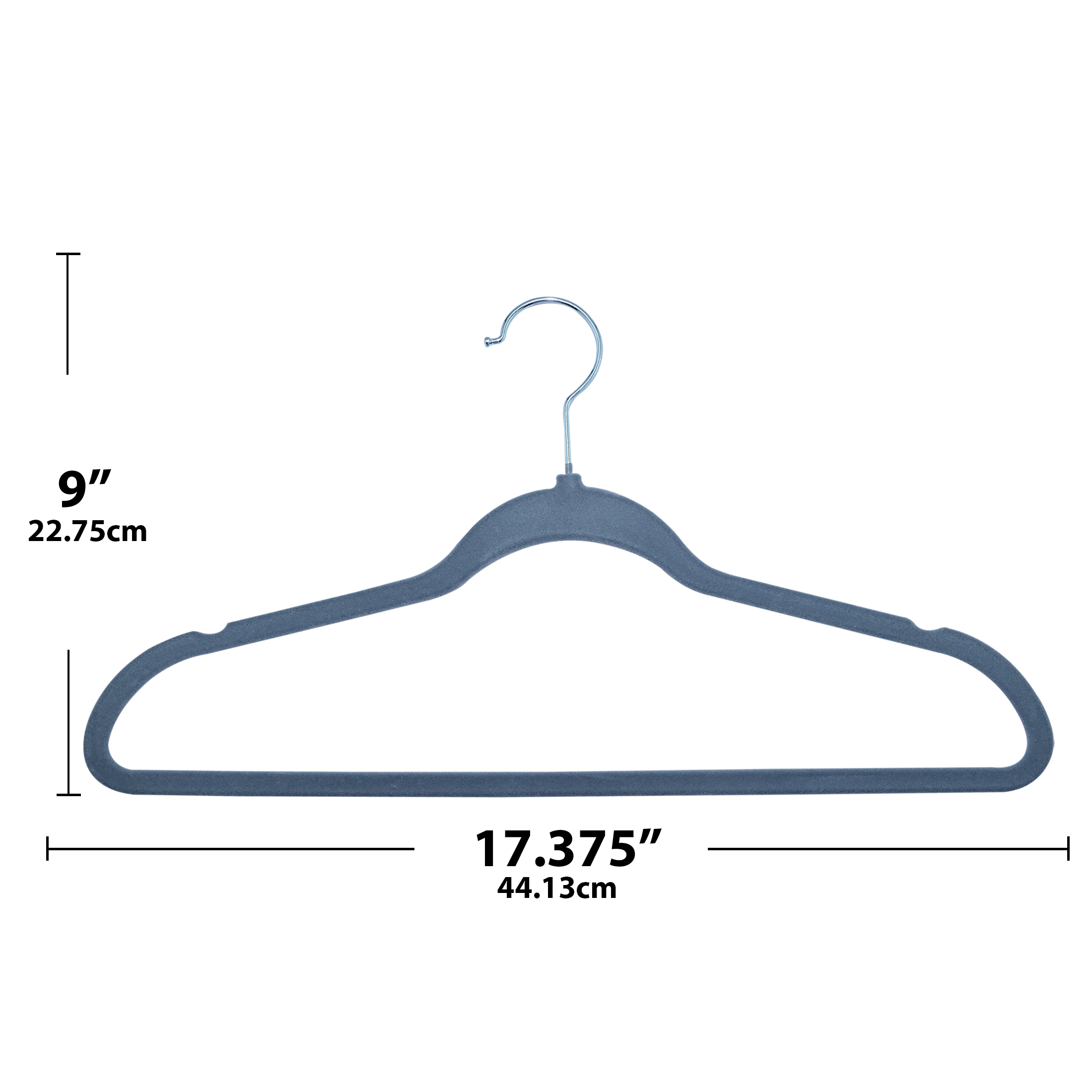 ClosetSelect Velvet Hangers, Grey 50 Count