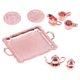thumbnail image 4 of Juego de té en miniatura para casa de muñecas de 8 piezas, accesorios para casa de muñecas, modelo de juego para niños a escala 1/12 oro rosa, 4 of 9
