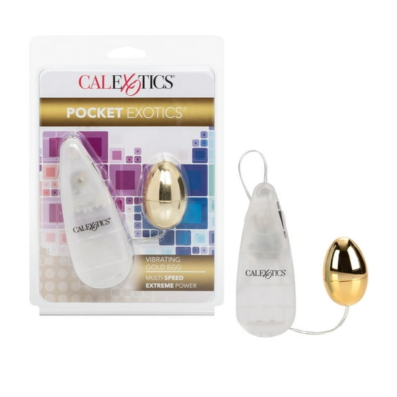CalExotics Pocket Exotics Multi-Speed Vibrating Pink Passion Egg Vibrator - Gold