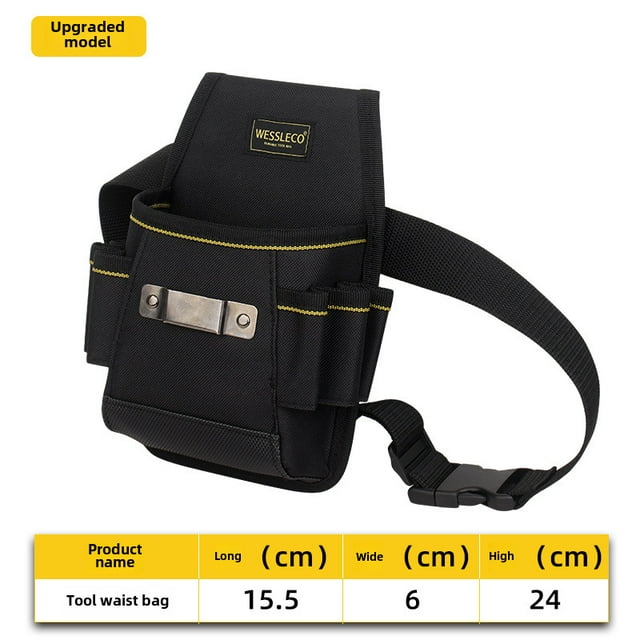 Upgraded Compact Oxford Cloth Tool Belt Pouch - Lightweight Multi-functional Waist Bag with Adjustable Strap for Secure Tool Storage, Ideal for Electricians, Woodworkers, and Construction Site