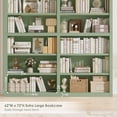 thumbnail image 4 of Hiphuta 63"W Extra Large and Sturdy Bookcase, Double Wide 6-Tier Bookshelf, Tall Bookcase for Home Office and Living Room, Wooden Freestanding Display Shelf, Green, 4 of 7
