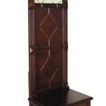 thumbnail image 3 of Molded Wooden Frame Hall Tree with Lift Top Box and Mirror Insert, Brown- Saltoro Sherpi, 3 of 5