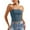 Blue, variant on Women's Sexy Solid Color Crop Top Strapless Tube Top, Backless, Polyester, Sizes XS XL