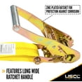 thumbnail image 3 of 2" x 12' Yellow Ratchet Strap w/ Double J Hook, 3 of 7