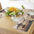 thumbnail image 4 of Ambesonne Detroit Place Mats Set of 4, Idyllic Sunset View, Standard Size, Coral Dark Brown, 4 of 6