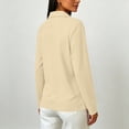 thumbnail image 6 of Womens Retro Polo Shirts Long Sleeve Button Placket Lightweight Collared Golf Dressy Office Blouses Khaki S, 6 of 9