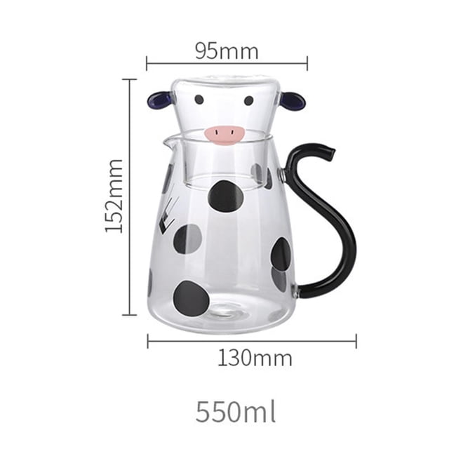 Injueey Milk Glass Kettle Cute Coffee Pot Portable for Milk Teteras Pequeño 500 ml
