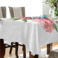 thumbnail image 3 of Flowers Pattern Rectangle Tablecloth, Dust Proof Anti Wrinkle Wipeable Table Cloth Tabletop for of Dinner Kitchen Wedding Holiday Party 54"x54" Home Decor, 3 of 7