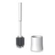 thumbnail image 3 of Kit de limpieza de baño para cepillos – plástico compacto moderno, cerdas antiarañazos, mango ergonómico largo, cabeza de secado rápido, base resistente, blanco, de una pieza, 37 cm, 3 of 9