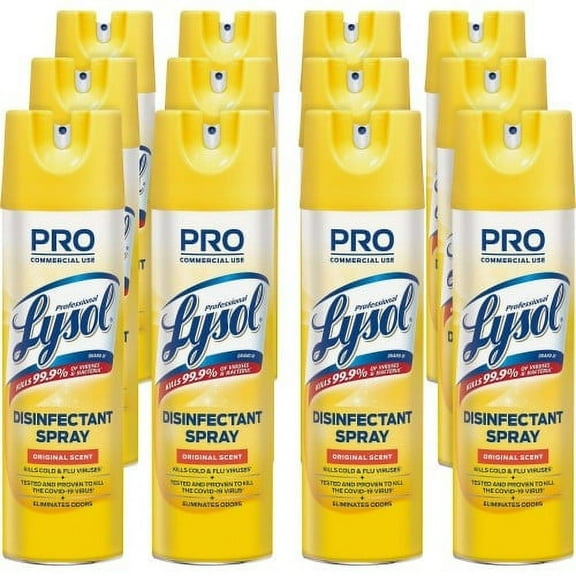 LYSOL DISINFECTANT SPRAY ORIGINAL SCENT-19OZ, 12 BTLS yield