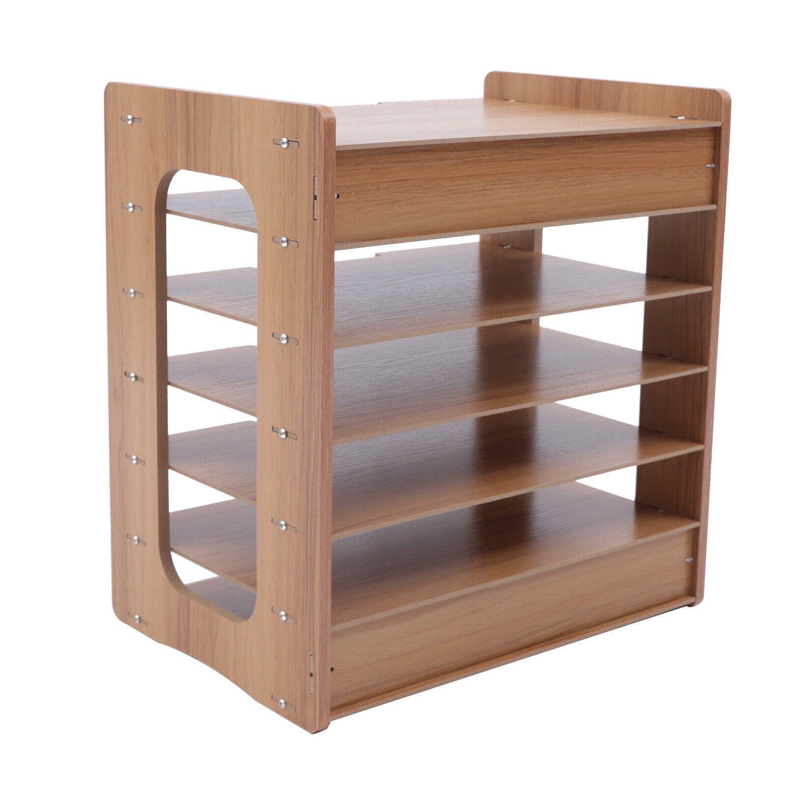 7Tier Widen Wood Office Paper Organizer for Desk Desktop File Holder Desk Letter Tray & A4 Paper Sorter Document Book Magazine Storage Shelf Rack Desk Organizer for Home Office School Classroom