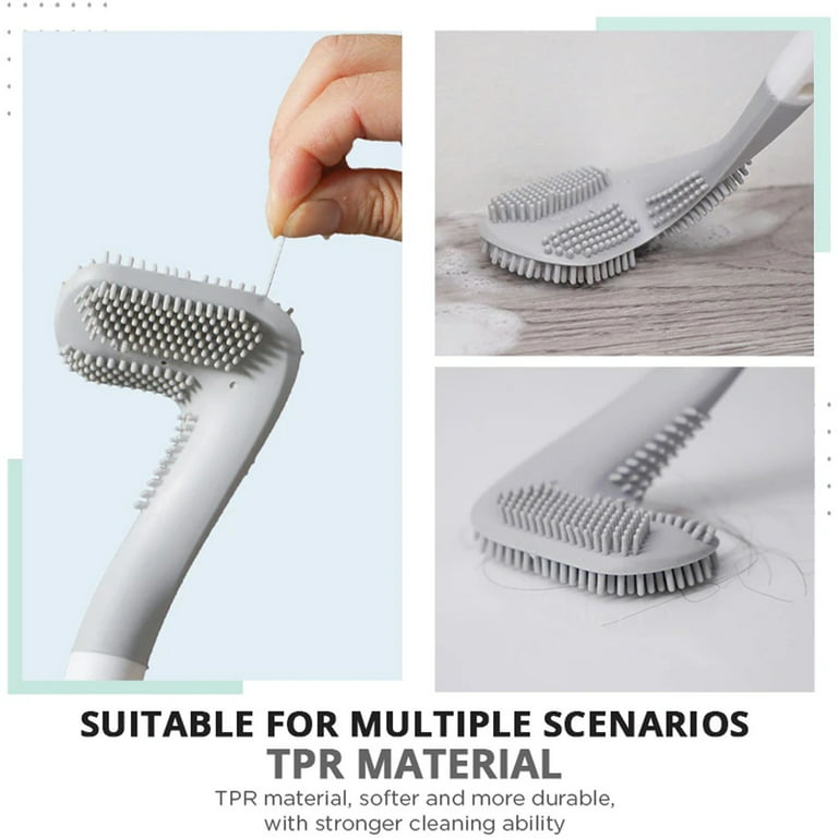 Wall-Mounted Soft Glue No Dead Corner Toilet Brush Handle Cleaning Brush Simple  Human Toilet Bowl Brush And Plunger 