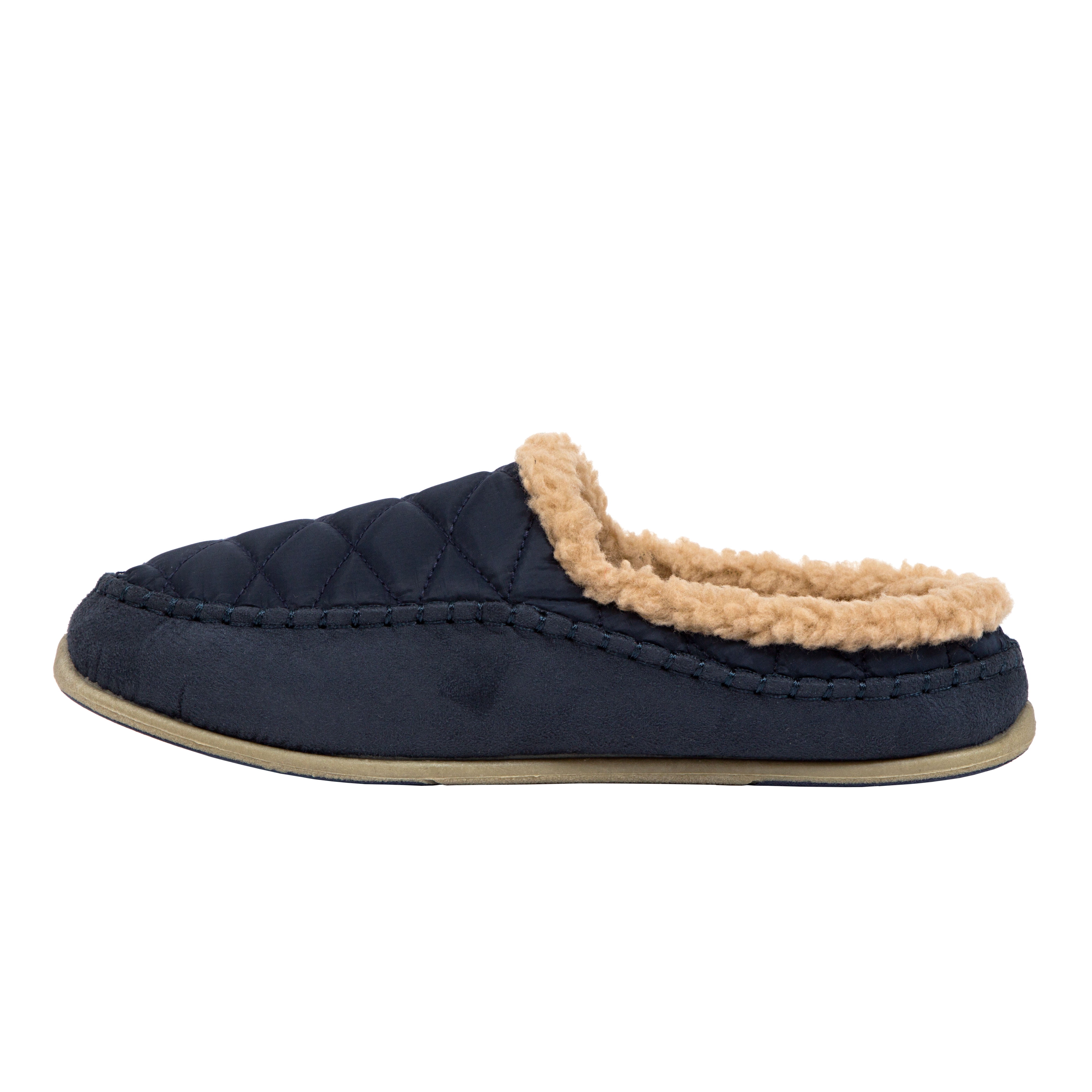 DEER STAGS Mens Navy Quilted Comfort Slipperooz Round Toe Slip On Slippers Shoes 10 M