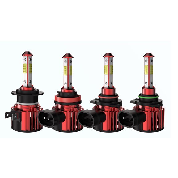 Riwesomey 2 uds bombilla de faro delantero de coche lámpara LED COB 4 lados bombilla de faro impermeable 600W 16000LM 6000K H7 9005 9006 Bombillas para automóviles No.10
