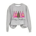 thumbnail image 2 of Babysbule Christmas Shirts for Women Printed Round Neck Long Sleeved Loose Fitting Sweater Tops Fashion, 2 of 4