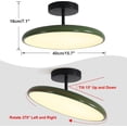thumbnail image 2 of KCO Lighting Vintage Green Ceiling Light Contemporary Mid Century Modern Semi Flush Mount LED Hallway Light Fixture, 2 of 8