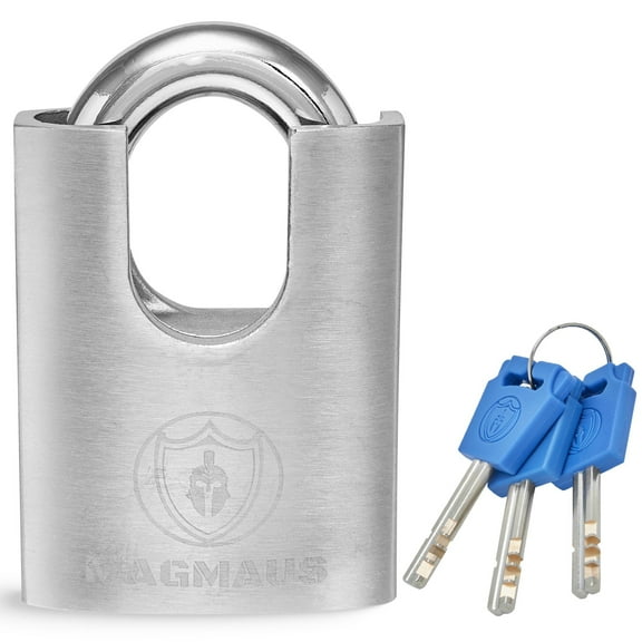 Magmaus® SDL/50 Weatherproof Heavy-Duty Steel Padlock with 3 Keys for Storage Units,Gate - 50mm