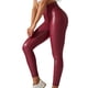 thumbnail image 3 of Leggings de Cuero Qarigey para Mujer Pantalones Pitillo Ajustados Rojo 5XL, 3 of 6
