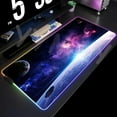 thumbnail image 2 of Alfombrilla de ratón RGB para videojuegos, cielo estrellado, alfombrillas para ratón espacial, alfombrillas para jugador LED grandes, almohadillas para teclado XXL, alfombrilla luminosa para escritori, 2 of 5