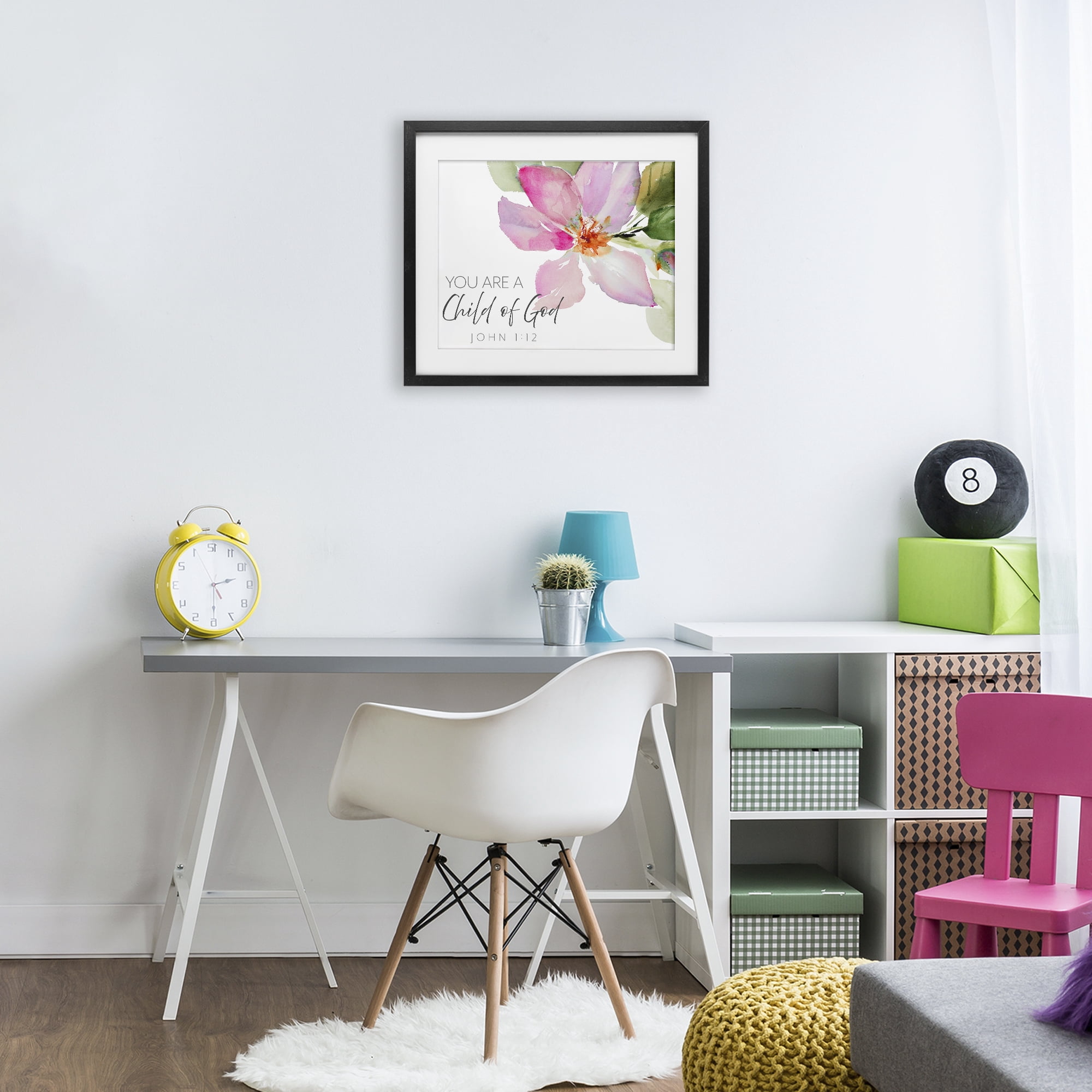 Stupell Industries Child Of God Pink Flower Black Framed Print Under Glass, design by Lanie Loreth