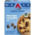 thumbnail image 2 of Atkins Chocolate Chip Protein Cookie, Protein Dessert, Rich in Fiber, Low Carb, Low Sugar, Keto Friendly, 6/4 Packs, 2 of 9