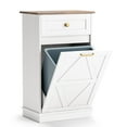 thumbnail image 7 of Hyxoo Tilt Out Trash Cabinet 10 Gallon, Woodern Hidden Trash Can Holder, Trash Bin for Kitchen, Laundry Sorter (White), 7 of 7