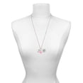 thumbnail image 3 of Delight Jewelry Silvertone Small Gelato Script Initial - E - Hot Pink Heart Nurse Strong Zoe Necklace, 3 of 4