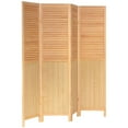 thumbnail image 2 of Oriental Furniture 6 ft. Tall Louvered Beadboard Room Divider Natural - 4 Panel, 2 of 6