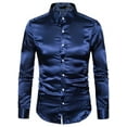 thumbnail image 1 of Gureui Men Fashion Wild Business Shirts Solid Color Turn-Down Collar Long Sleeve Button-Down Blouses Party Work Office Tops, 1 of 4