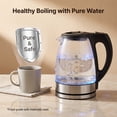 thumbnail image 2 of Yilush Electric Kettle, No Plastic Contact With Water, Wide Mouth For Easy Cleaning, Auto Shut Off, 1.7L Tea Kettle & Hot Water Boiler, Water Heater & Teapot, Borosilicate Glass, Black, 1500W, 2 of 8