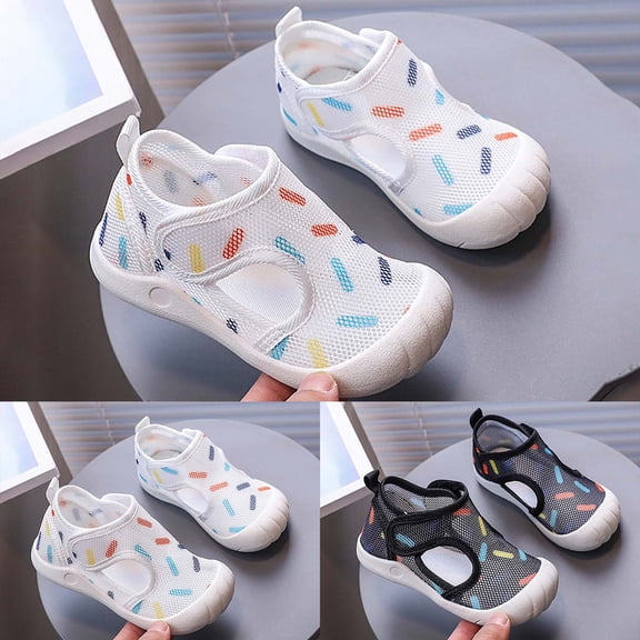 sususu Toddle Sandals Baby Water Shoes Girls Boys Sandal Barefoot Kids Sandals Lightweight Kids Breathable Sneakers Shoes for Walking Running Black 0-6 Months