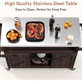 thumbnail image 3 of ZIVACATE Outdoor Grill Cart With Storage Solid Wood Kitchen Island on Wheel Stainless Steel Tabletop, 3 of 8