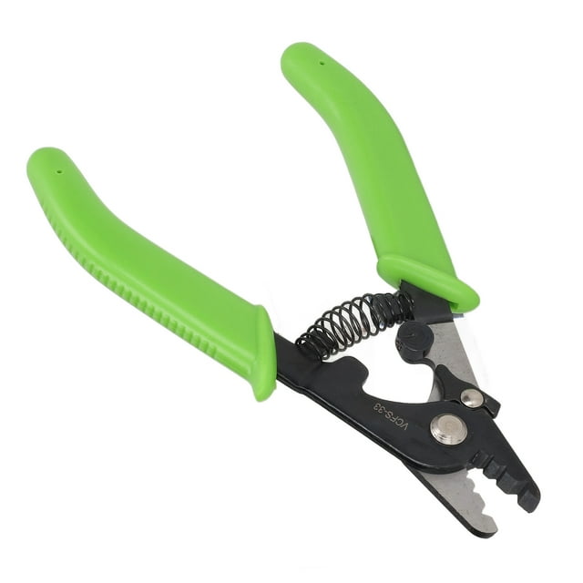 Alicate pelacables de fibra óptica de 3 orificios de diámetro, de operación sencilla, color verde